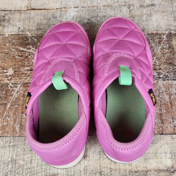 Teva ReEmber Mocassin Youth Girl Sz 1 Pink Outdoor Quilted Slip On Comfort Shoes - Picture 6 of 10